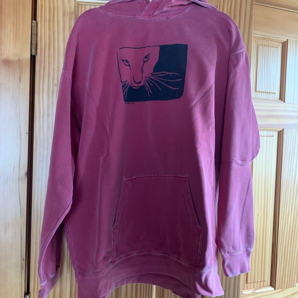Comfort Colors Maroon Sweater with Cat Design